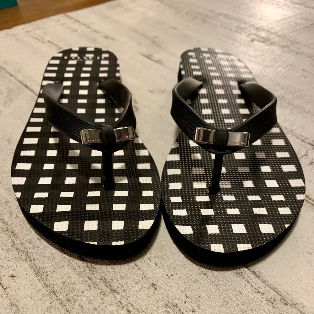 Coach Gingham Sandals, Size 7